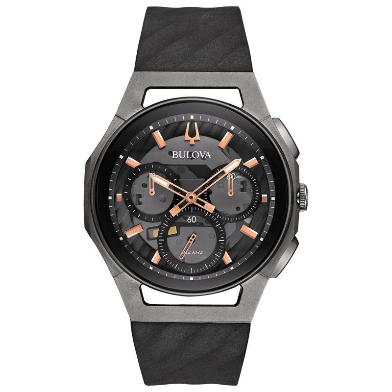Men&#39;s CURV Watch With Black Rubber Strap – Image 1 of 3