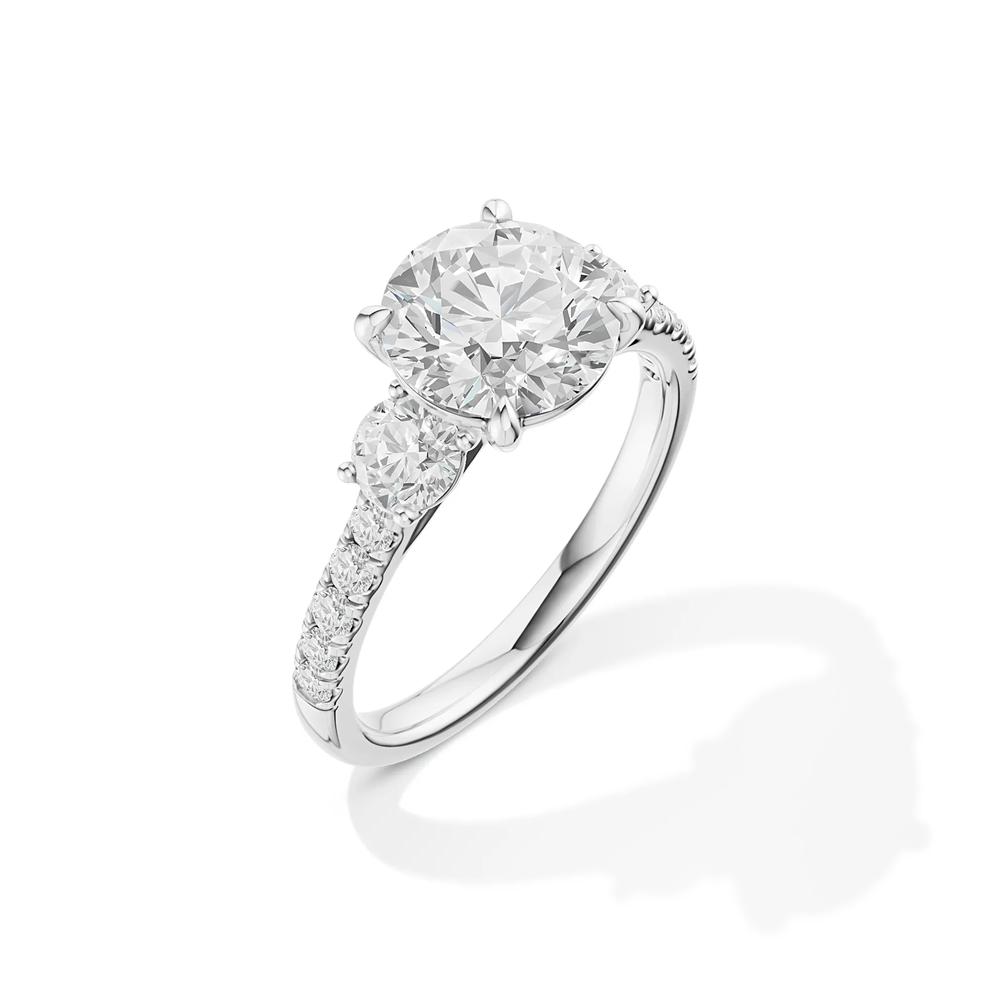 Lab Grown Diamond Three-Stone Engagement Set in 10K White Gold (3 ct. tw.) – Image 5 of 5
