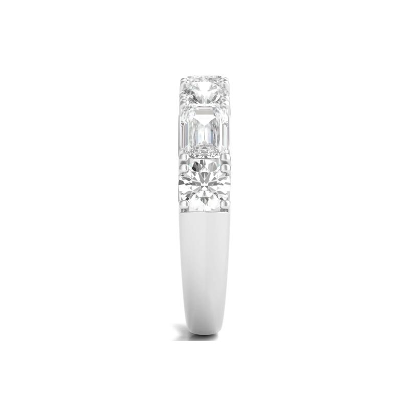 Round &amp; Emerald-Cut Diamond Band in 14K White Gold &#40;2 1/2 ct. tw.&#41; – Image 3 of 3