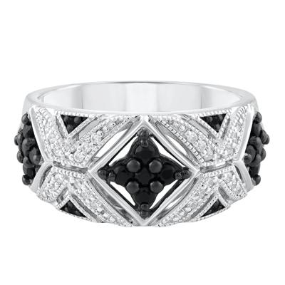 Black & White Diamond Ring in Sterling Silver (1/2 ct. tw.)