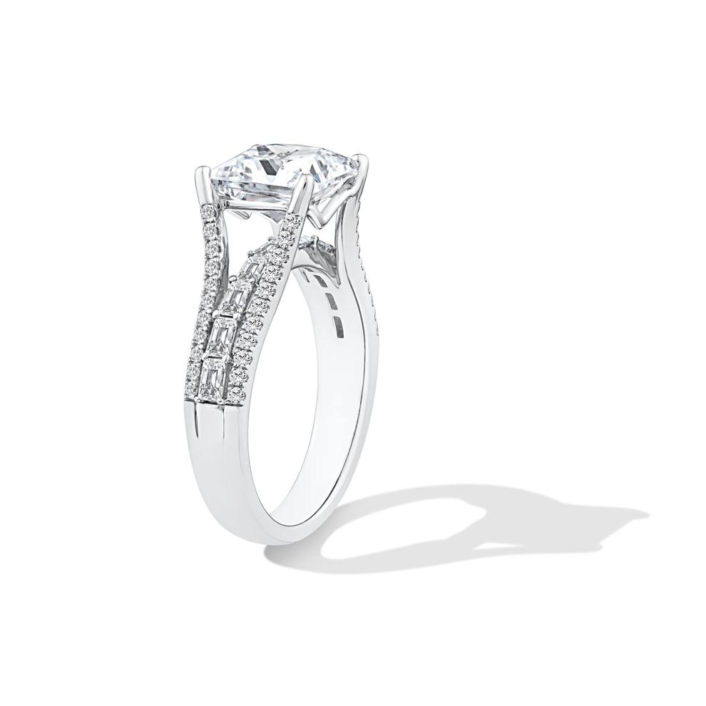 Lab Grown Diamond Princess-Cut Center Engagement Ring in 10K White Gold (3 3/4 ct. tw.) – Image 3 of 4