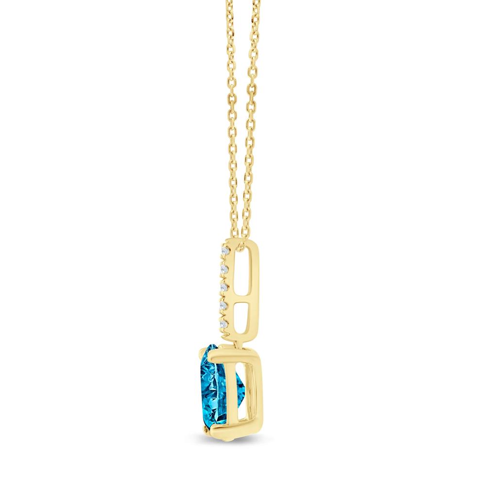 Lab Grown Blue Diamond Drop Necklace in 14K Yellow Gold (1 ct. tw.) – Image 2 of 3