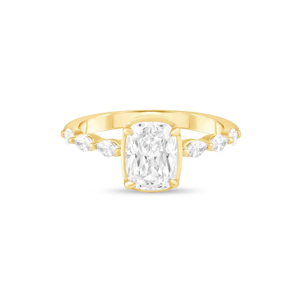 Lab Grown Diamond Elongated Cushion Center Engagement Ring in 10K Yellow Gold (2 ct. tw.) – Image 1 of 4