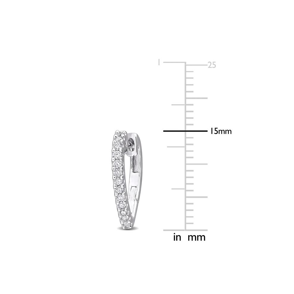 Lab-Created Moissanite Pointed Hoop Earrings in Sterling Silver – Image 4 of 4