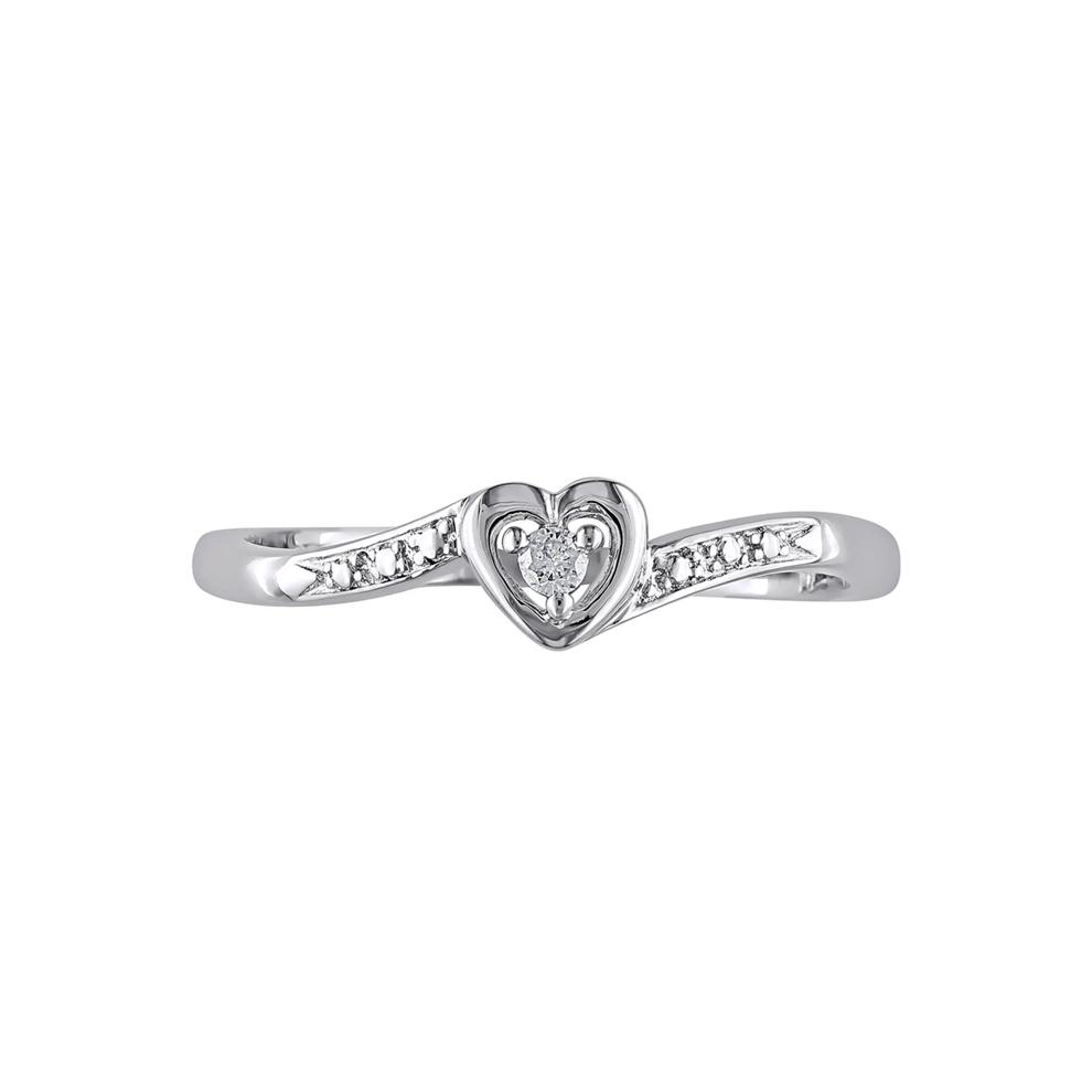Diamond Heart Ring in Sterling Silver – Image 1 of 4