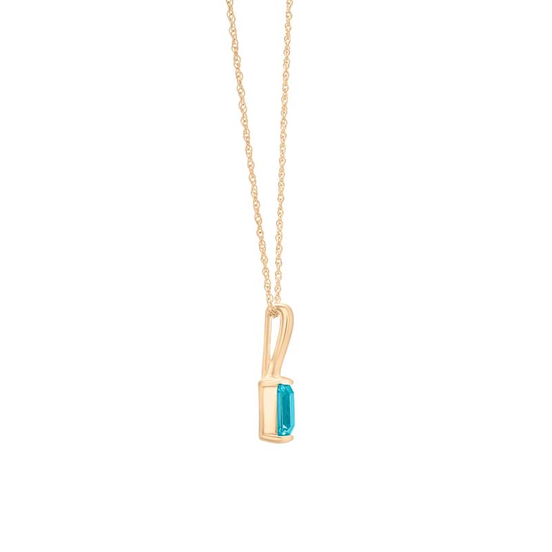 Blue Topaz Pendant in 10K Yellow Gold – Image 2 of 4