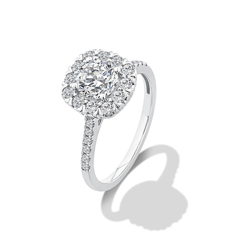 Lab Grown Diamond Halo Engagement Ring in 10K White Gold (1 1/2 ct. tw.) – Image 4 of 4