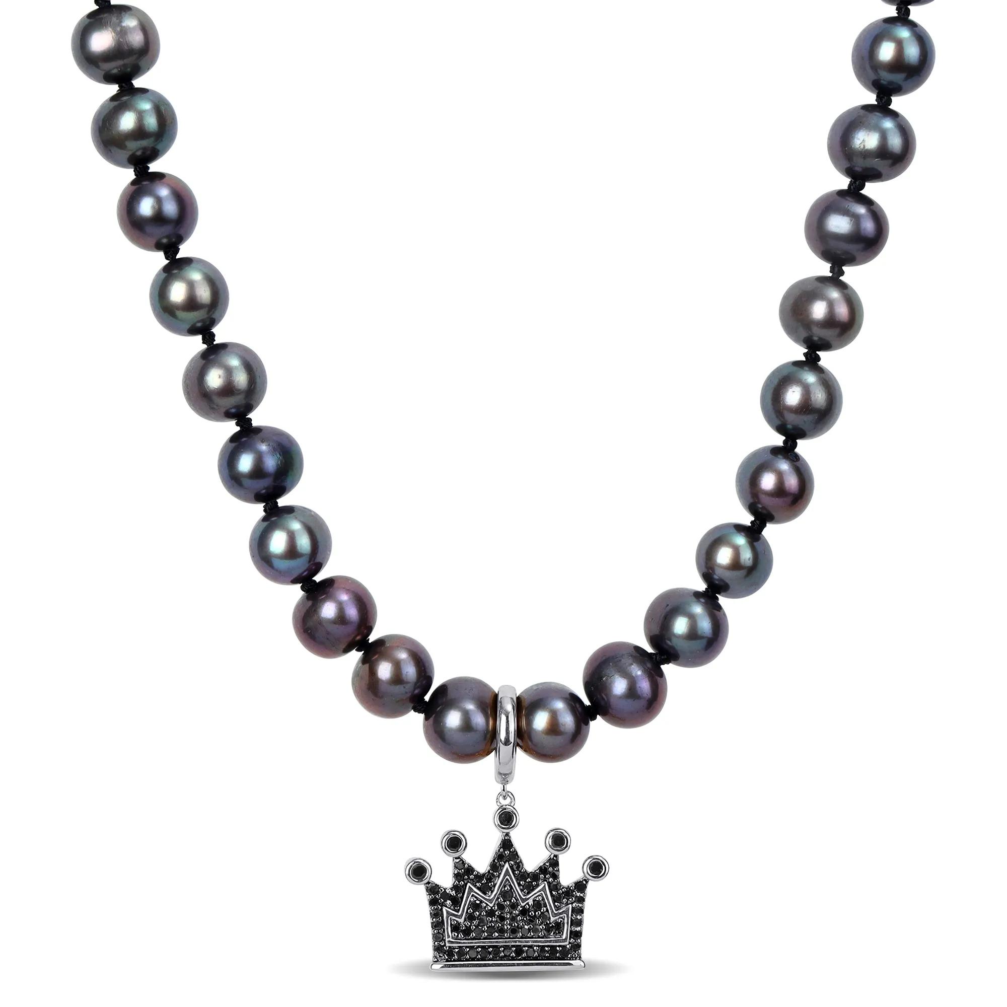 Barbara Kay Jewelry Kinley Sterling Silver Black Agate Crown Necklace main image 1