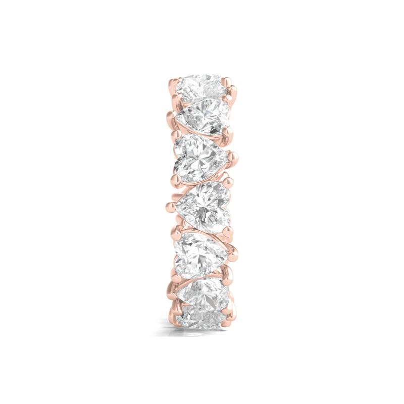 Heart-Shaped Lab Grown Diamond True Eternity Band in 14K Rose Gold &#40;5 ct. tw.&#41; – Image 3 of 3