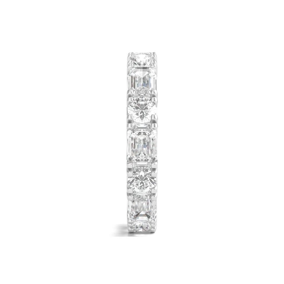 Round and Emerald-Cut Lab Grown Diamond Eternity Band in Platinum (5 ct. tw.) – Image 3 of 3