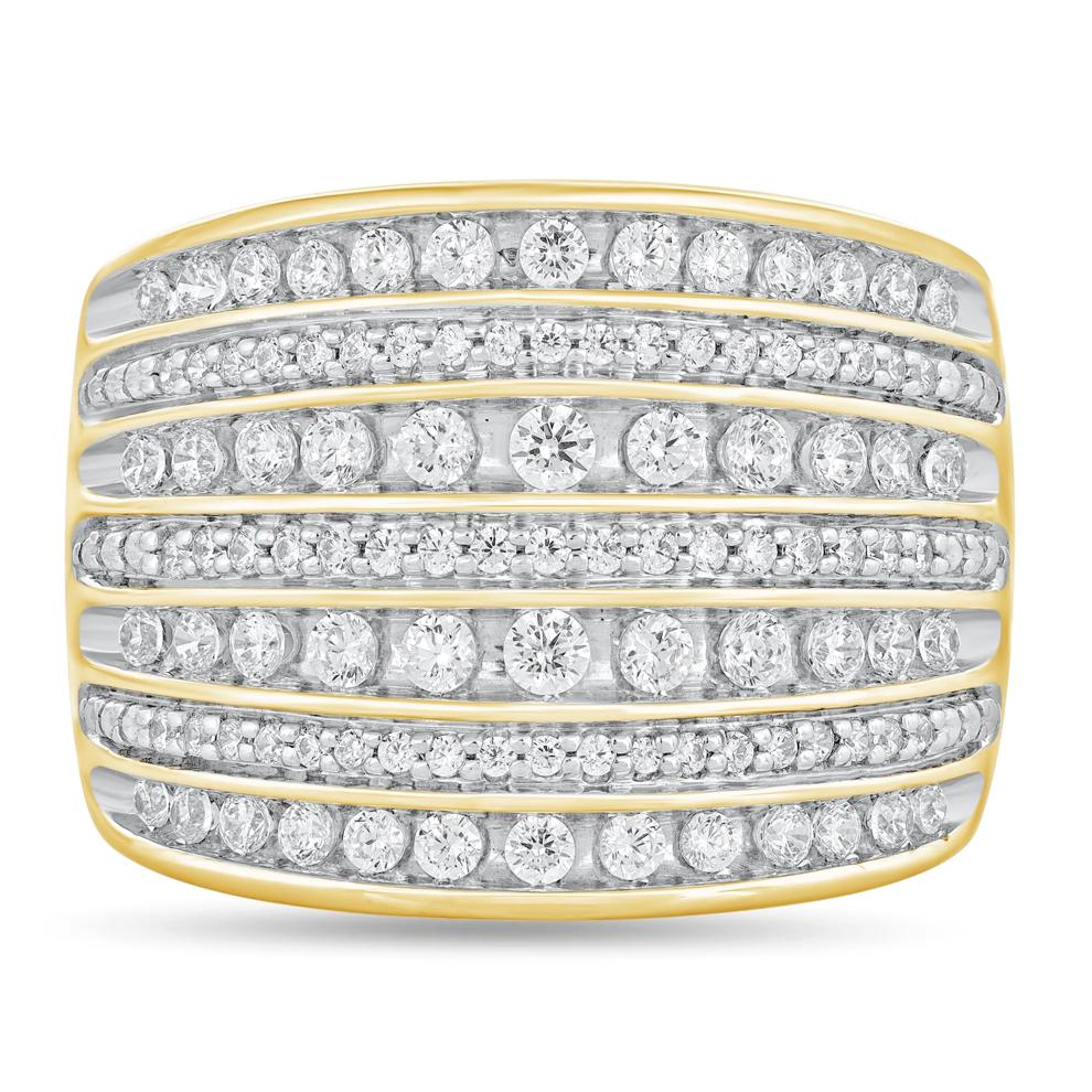 Diamond Multi-Row Wedding Band in 10K Yellow Gold (1 ct. tw.) – Image 1 of 3
