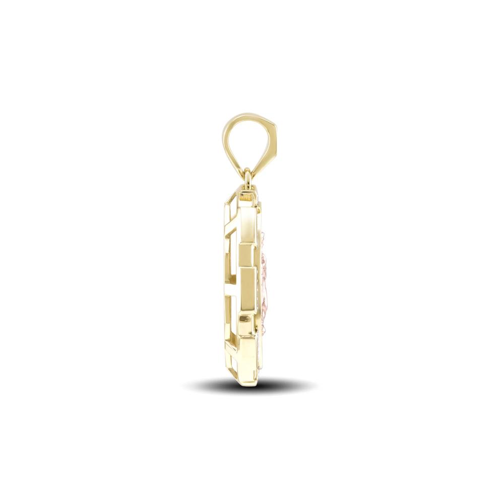 Men's Diamond Lady of Gaudalupe Charm in 10K Yellow &amp; Rose Gold (1/8 ct. tw.) – Image 4 of 4