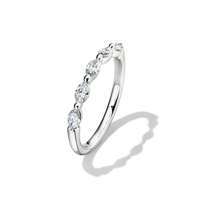 Lab Grown Diamond Marquise Anniversary Band in 14K White Gold &#40;1/2 ct. tw.&#41; – Image 4 of 4