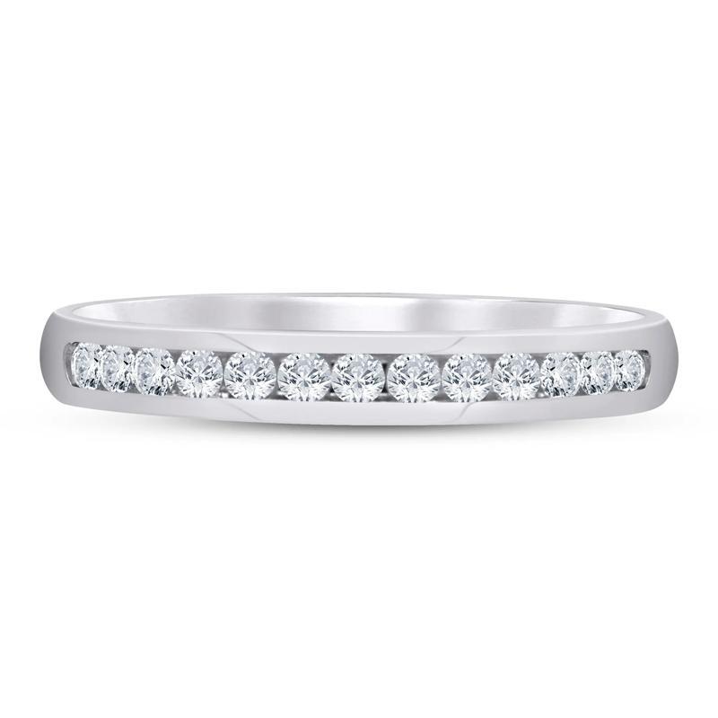 Diamond Channel-Set Anniversary Band in Platinum &#40;1/4 ct. tw.&#41; – Image 1 of 3