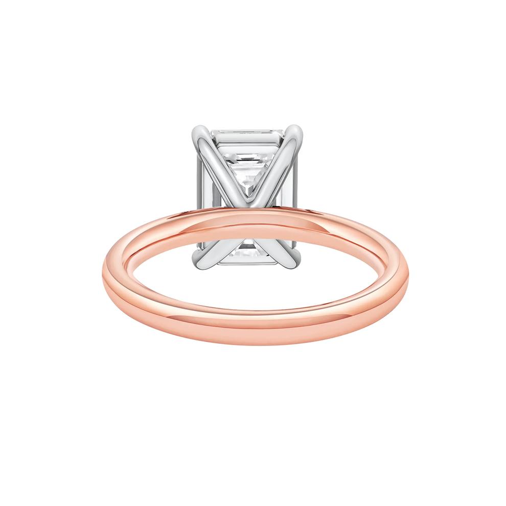 Lab Grown Diamond Emerald-Cut Solitaire Engagement Ring in 14K Rose &amp; White Gold (4 ct.)  – Image 4 of 4