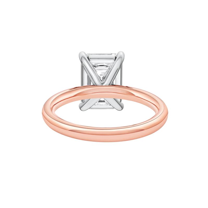 Lab Grown Diamond Emerald-Cut Solitaire Engagement Ring in 14K Rose &amp; White Gold &#40;4 ct.&#41;  – Image 4 of 4