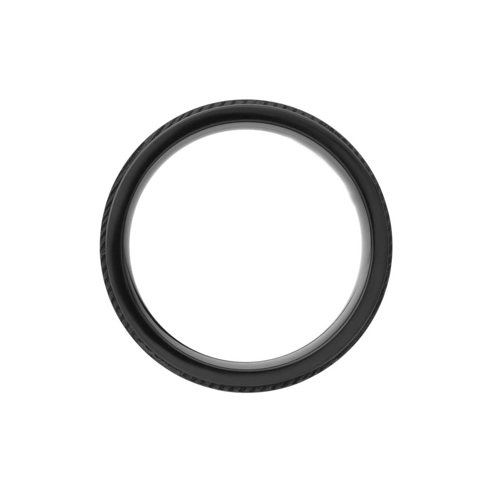 Men&rsquo;s Tantalum Inlay Wedding Band in Black Zirconium, 7MM  – Image 2 of 3
