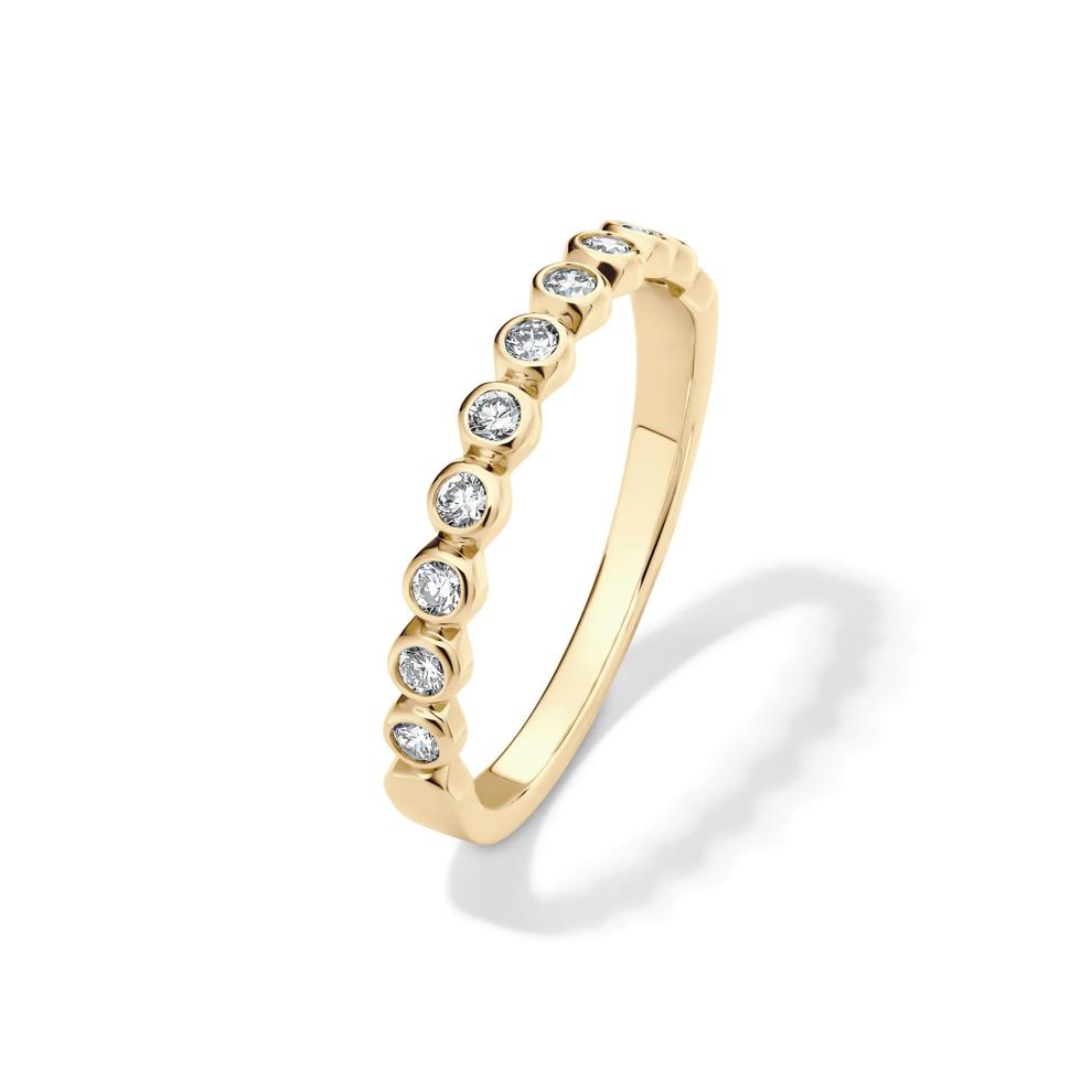 Lab Grown Diamond Bezel-Set Stack Band in 10K Yellow Gold (1/4 ct. tw.) – Image 4 of 4