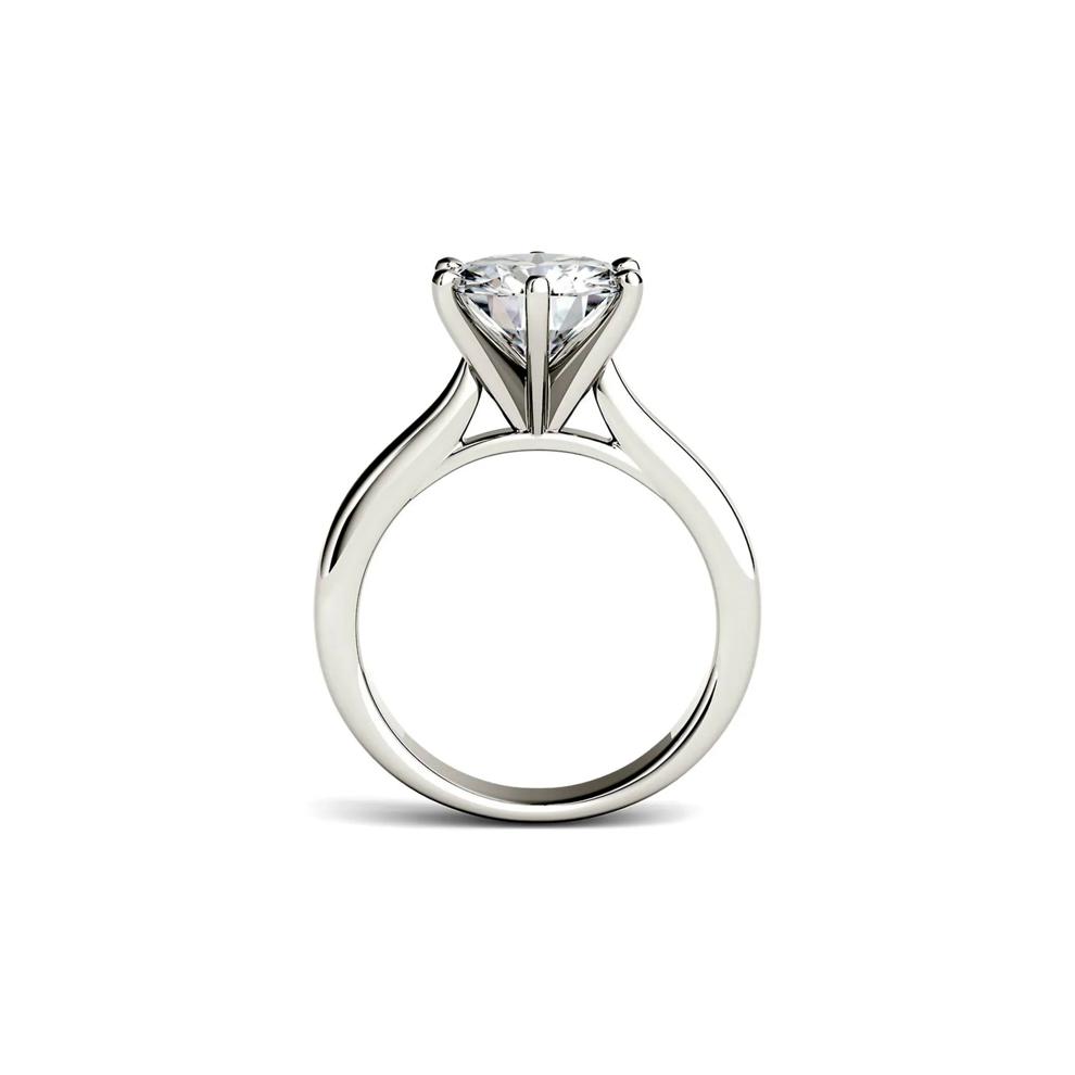 Round Moissanite Solitaire Ring in 14K White Gold (3 ct. dew) – Image 3 of 3