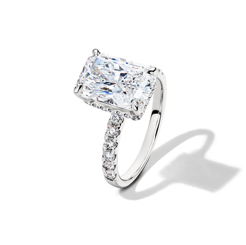 Lab Grown Diamond Radiant-Cut Bridal Set in 14K White Gold (5 ct. tw.) – Image 2 of 6