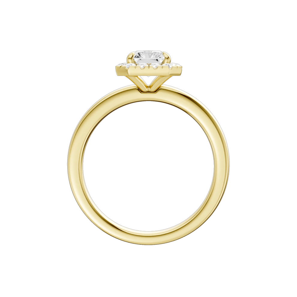 Diamond Radiant-Cut Halo Engagement Ring in 18K Yellow Gold (1 1/4 ct. tw.) – Image 4 of 5