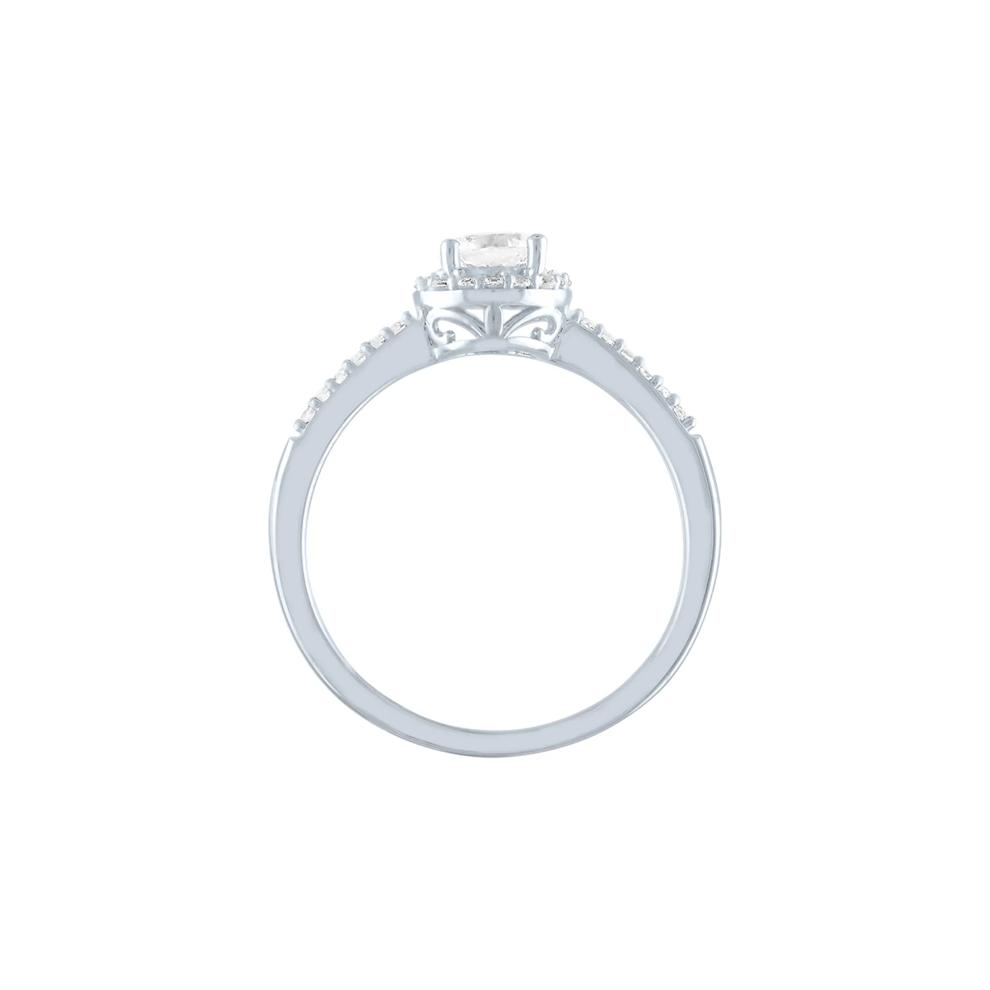 Lab Created White Sapphire Ring in Sterling Silver – Image 2 of 3