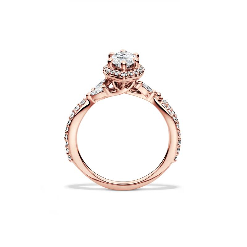 Lab Grow Diamond Marquise-Cut Halo Engagement Ring in 14K Rose Gold &#40;1 1/2 ct. tw.&#41; – Image 2 of 3