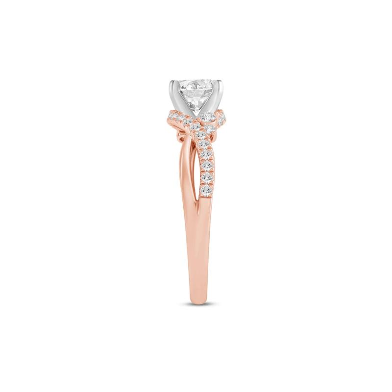 1/3 ct. tw. Round-Cut Diamond Semi-Mount Engagement Ring in 14k Rose Gold &#40;Setting Only&#41; – Image 6 of 6