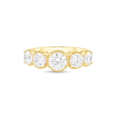 Lab Grown Diamond Round Five-Stone Band in 10K Yellow Gold (2 ct. tw.)