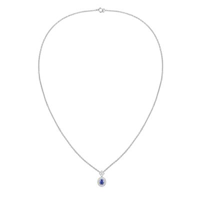 Tanzanite & Diamond Pendant Necklace in 10K White Gold (1/5 ct. tw.)