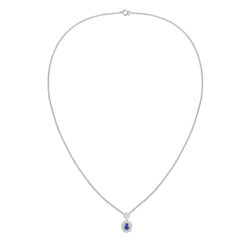 Tanzanite &amp; Diamond Pendant Necklace in 10K White Gold (1/5 ct. tw.) – Image 1 of 4