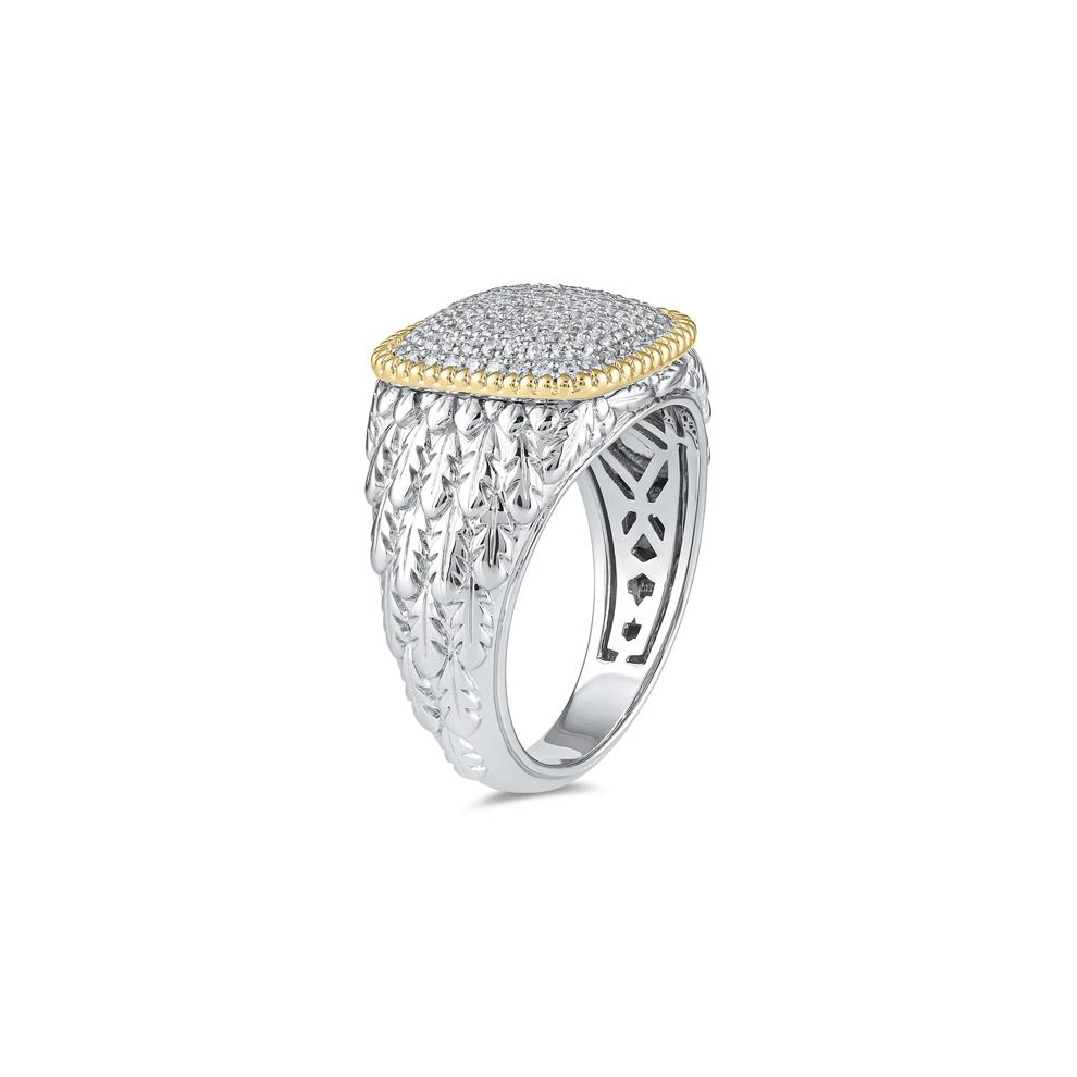 Men's Diamond Eagle Feather Ring in Sterling Silver and 10K Yellow Gold (3/4 ct. tw.) – Image 3 of 4