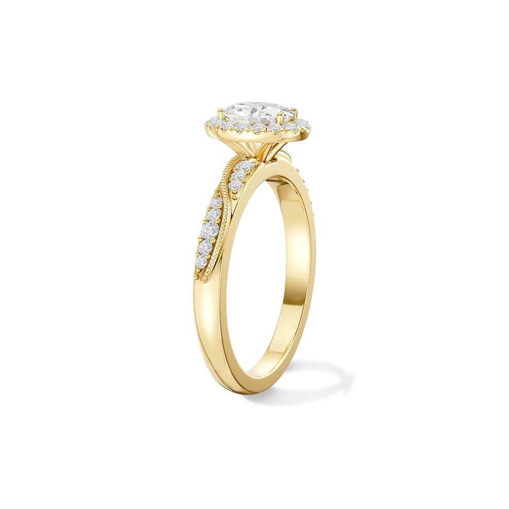 Diamond Oval Center Engagement Ring in 14K Yellow Gold (3/4 ct. tw.) – Image 3 of 4
