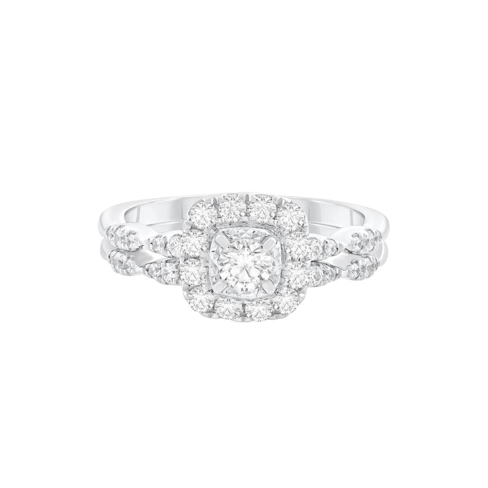 Diamond Halo Engagement Set in 14K White Gold (3/4 ct. tw.) – Image 1 of 3