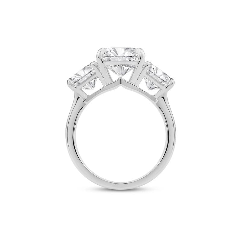 Lab Grown Diamond Asscher-Cut Three Stone Engagement Ring in Platinum &#40;7 ct. tw.&#41; – Image 2 of 4