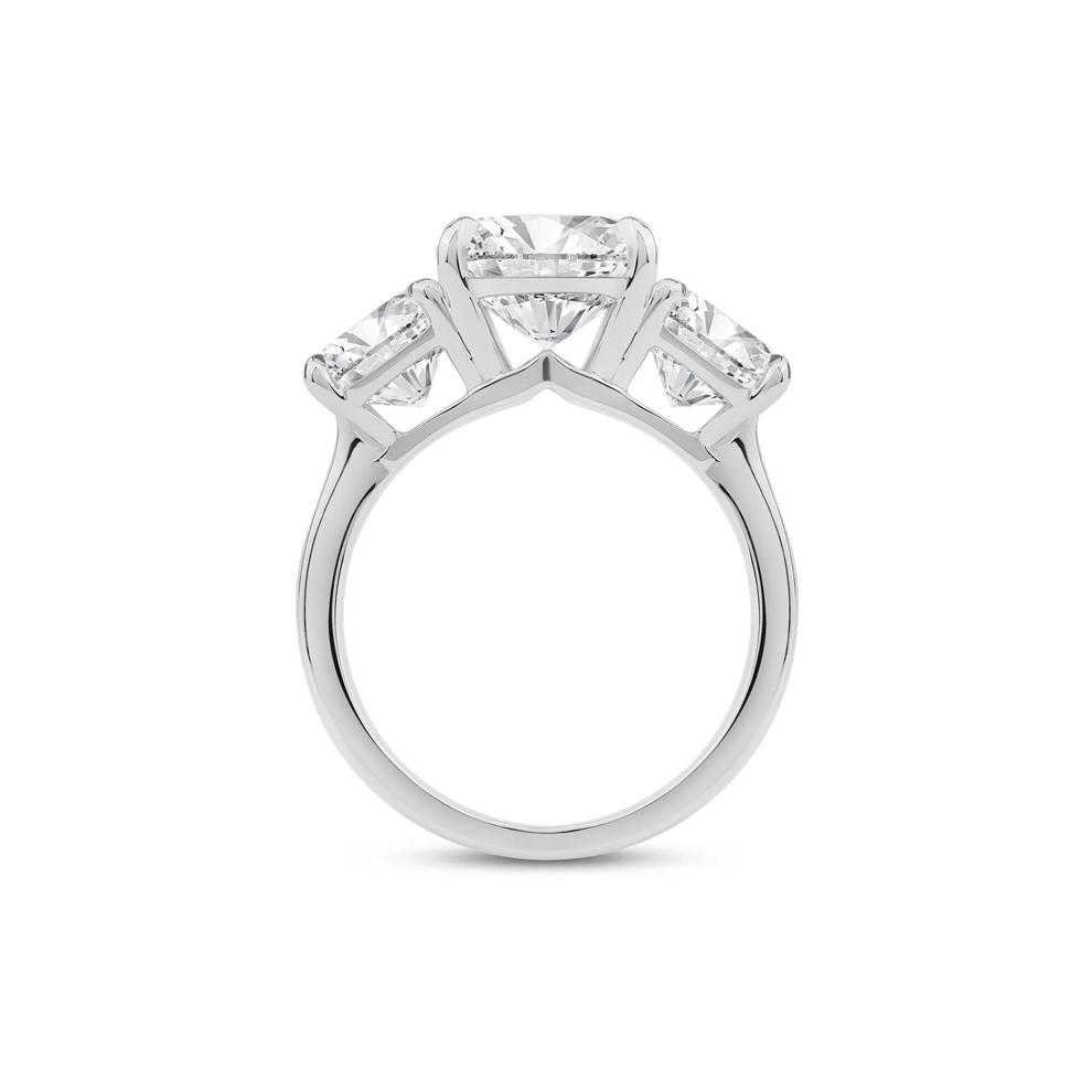 Lab Grown Diamond Asscher-Cut Three Stone Engagement Ring in Platinum (7 ct. tw.) – Image 2 of 4