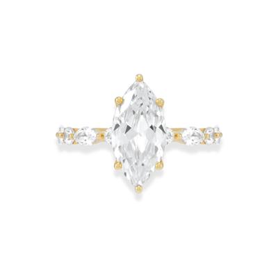 Lab Grown Marquise Diamond Engagement Ring in 14K Yellow Gold (3 1/8 ct. tw.)
