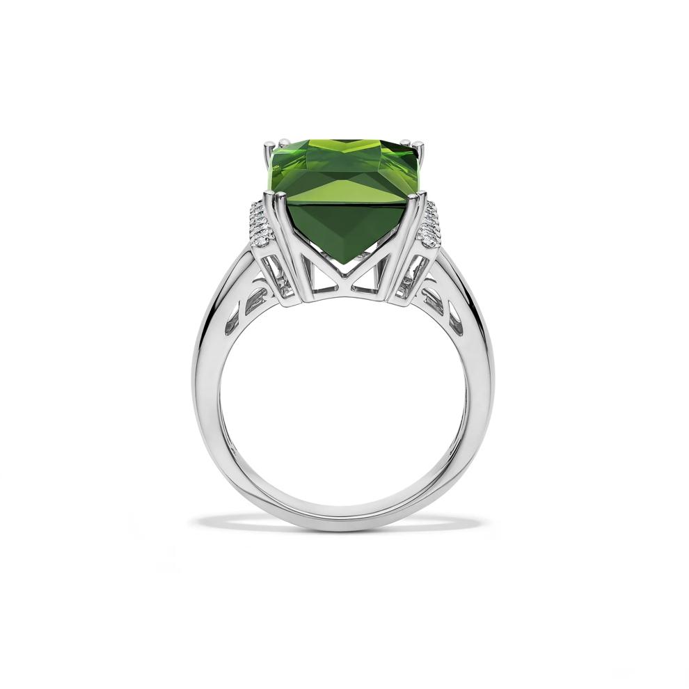 Green Tourmaline &amp; Diamond Band in 14K White Gold (1/3 ct. tw.) – Image 2 of 4
