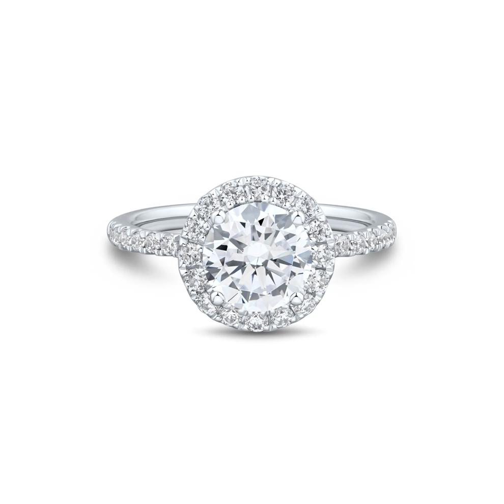 Lab Grown Diamond Halo Engagement Ring in 14K White Gold (2 ct. tw.) – Image 1 of 3