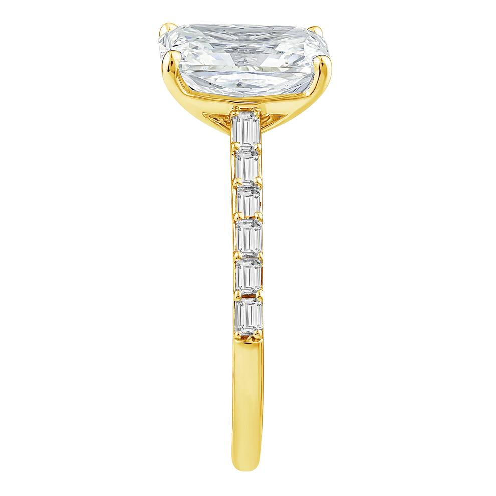 Lab Grown Radiant Diamond Engagement Ring in 14K Yellow Gold (3 1/3 ct. tw.) – Image 3 of 3