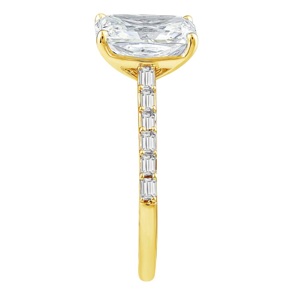 Lab Grown Radiant Diamond Engagement Ring in 14K Yellow Gold (3 1/3 ct. tw.) – Image 3 of 3