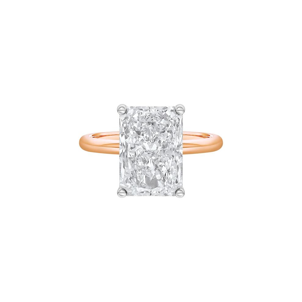 Lab Grown Diamond Radiant-Cut Solitaire Ring in 14K Rose &amp; White Gold (5 ct.) – Image 1 of 4