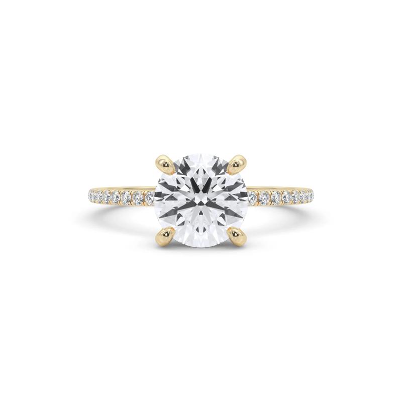 Round Center Diamond Engagement Ring in 18K Yellow Gold &#40;2 3/8 ct. tw.&#41; – Image 1 of 5