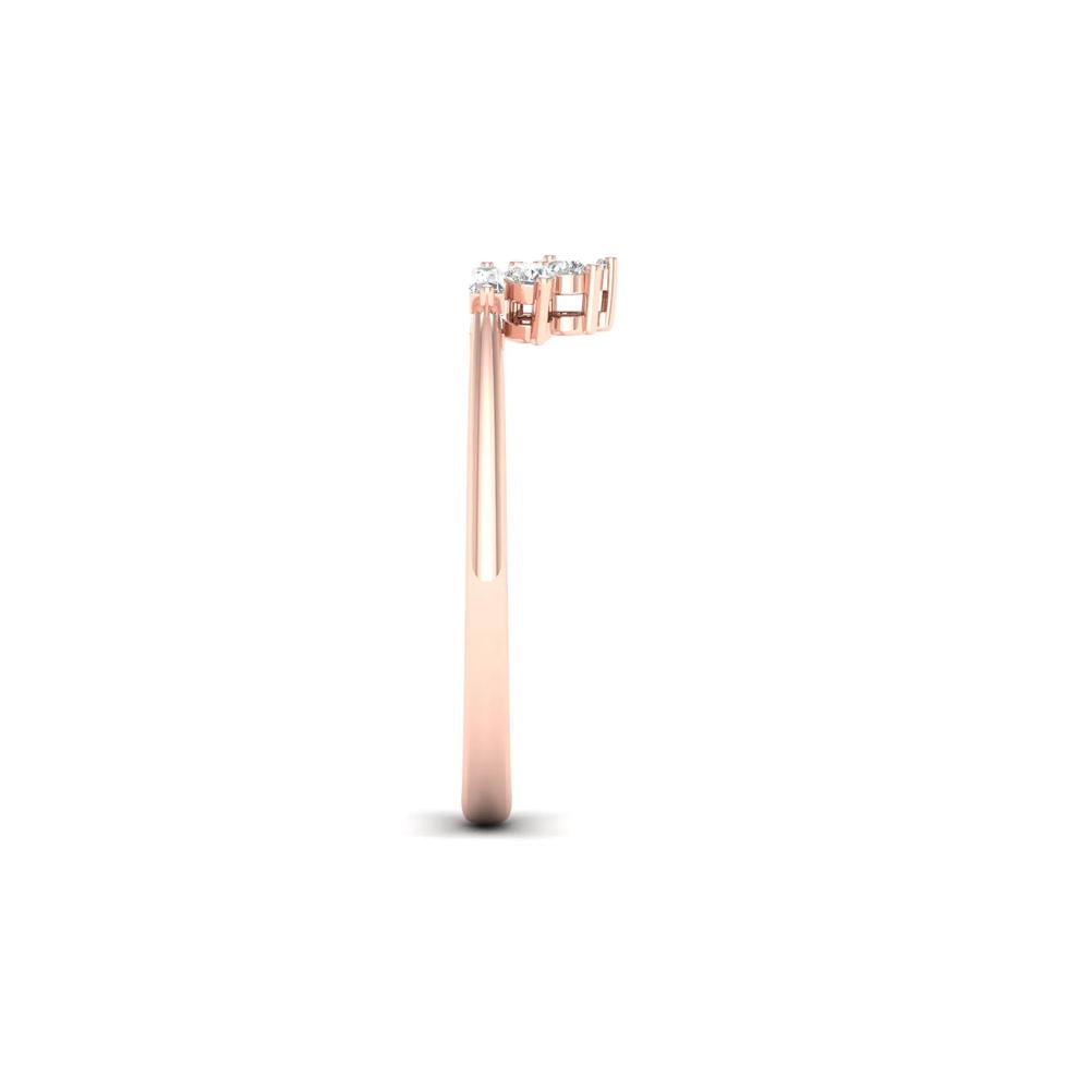 Round and Baguette Diamond Contour Band in 14K Rose Gold (1/7 ct. tw.) – Image 3 of 4