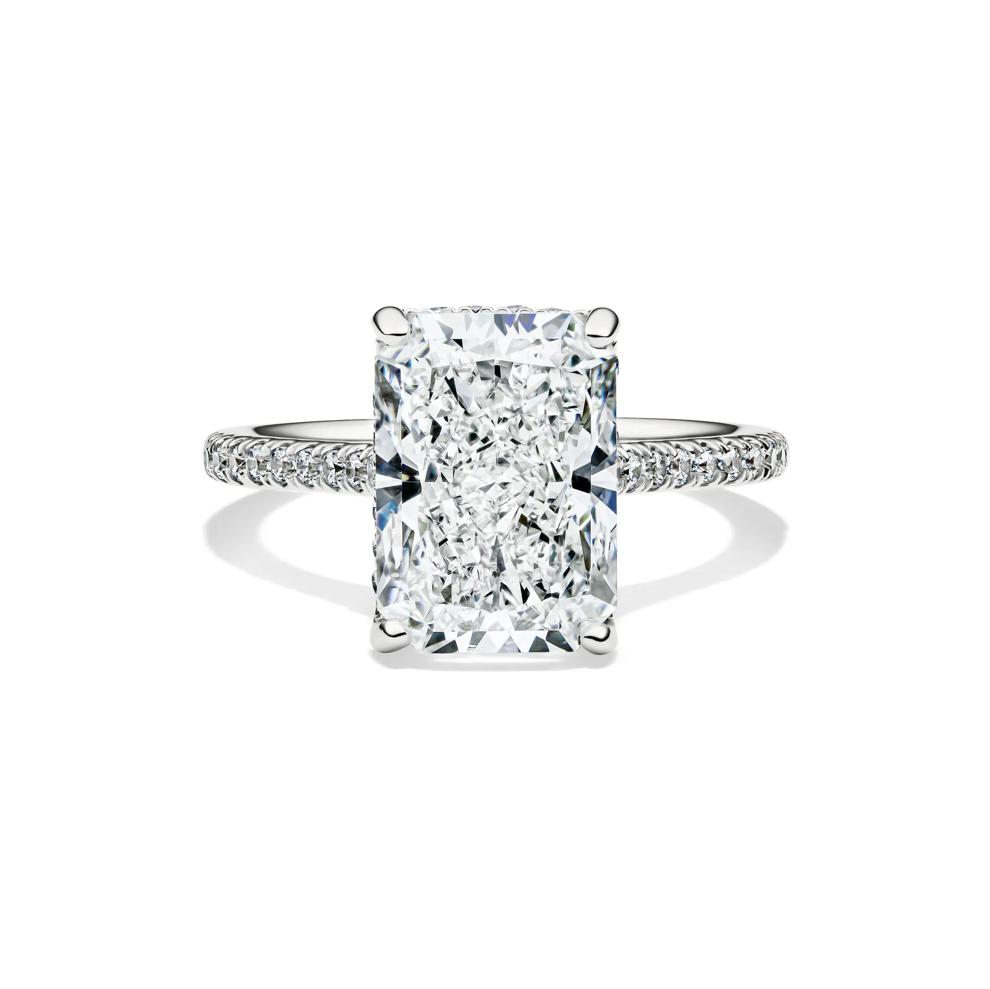 Lab Grown Radiant-Cut Engagement Ring in 14K White Gold (5 1/3 ct. tw.) – Image 1 of 4