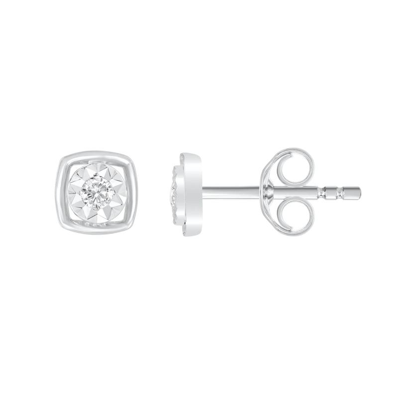 Diamond Stud Earring Three-Pair Set in Sterling Silver &#40;1/5 ct. tw.&#41; – Image 3 of 4