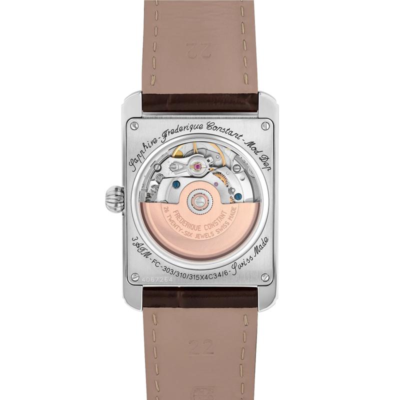 Men's Classics Carr&eacute;e Watch With a Salmon Dial and Brown Leather Strap – Image 2 of 3