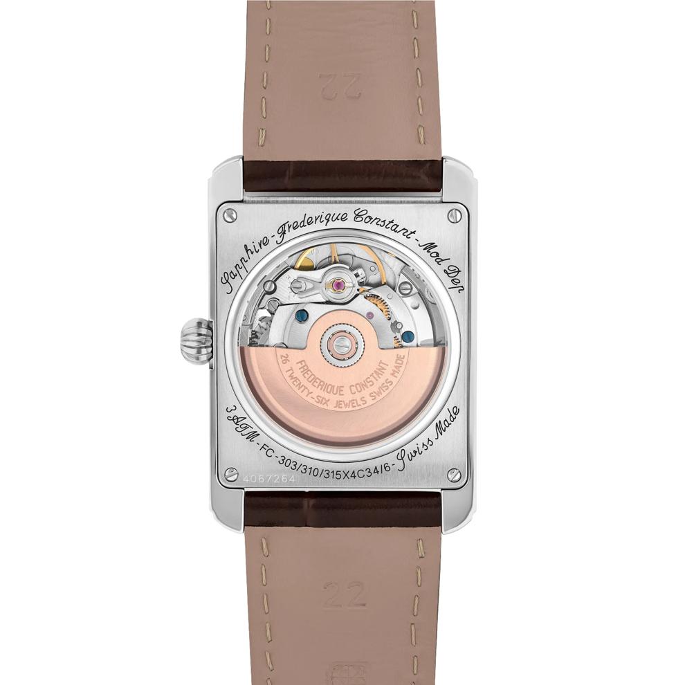Men's Classics Carr&eacute;e Watch With a Salmon Dial and Brown Leather Strap – Image 2 of 3