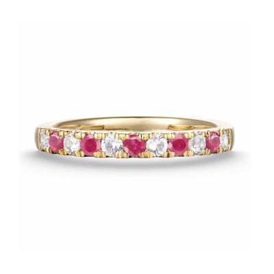 Ruby & Diamond Band in 10K Yellow Gold (1/4 ct. tw.)