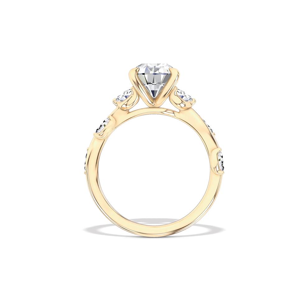 Lab Grown Diamond Pear-Shaped Center Engagement Ring in 14K Yellow Gold (3 3/8 ct. tw.) – Image 2 of 4